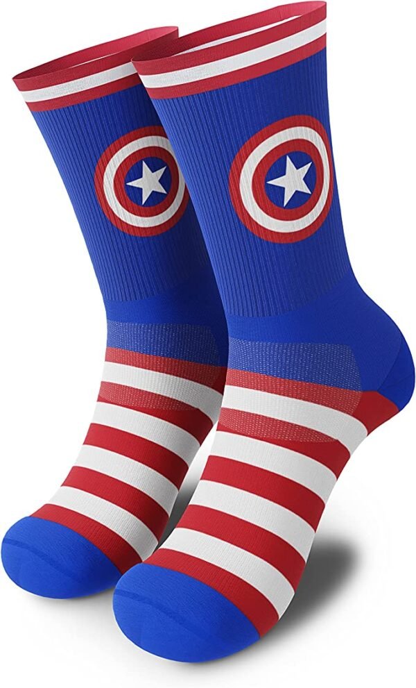 calcetines de corssfit HappyTraining azules de capitan america