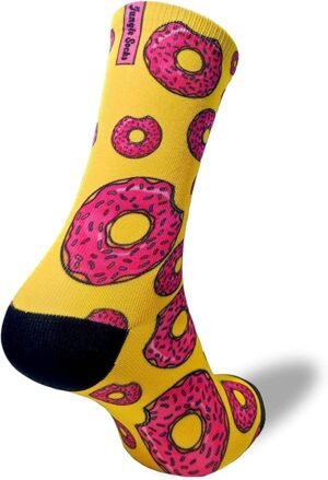 calcetines de crossfit Jungle socks amarillos con dibujos de donuts